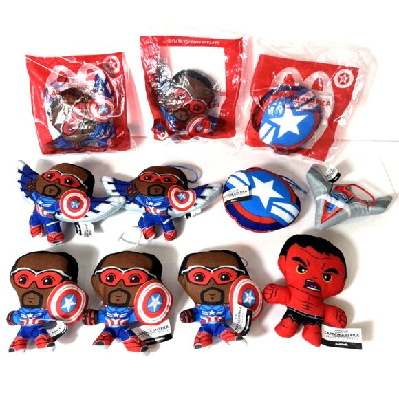 2024 McDonald's Captain America Brave New World Plush HAPPY MEAL Lot Of 11 Toys - Picture 1 of 13